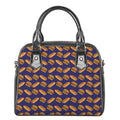 Hot Dog And Hamburger Pattern Print Shoulder Handbag