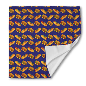 Hot Dog And Hamburger Pattern Print Silk Bandana