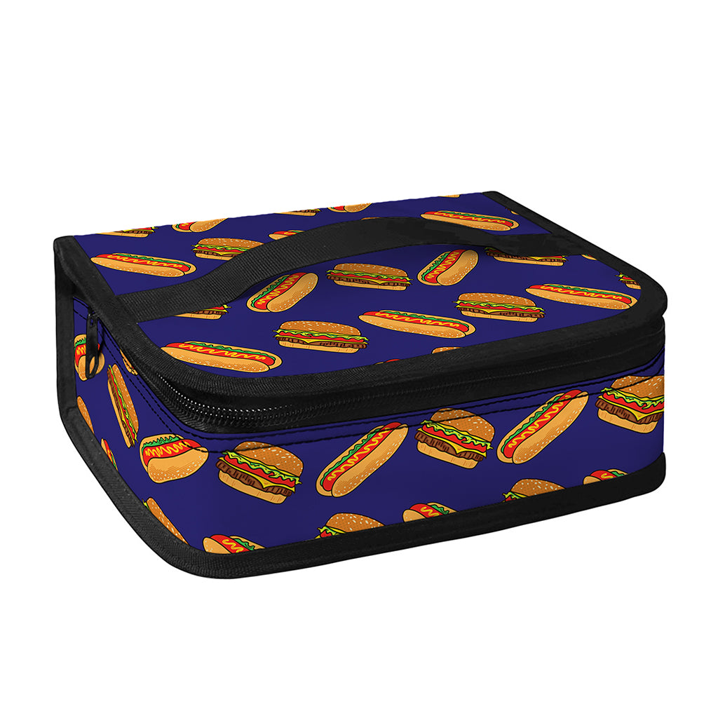 Hot Dog And Hamburger Pattern Print Small Lunch Bag