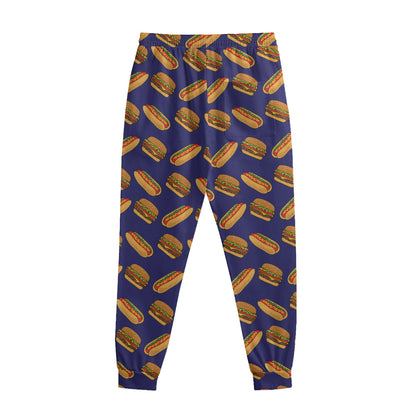 Hot Dog And Hamburger Pattern Print Sweatpants