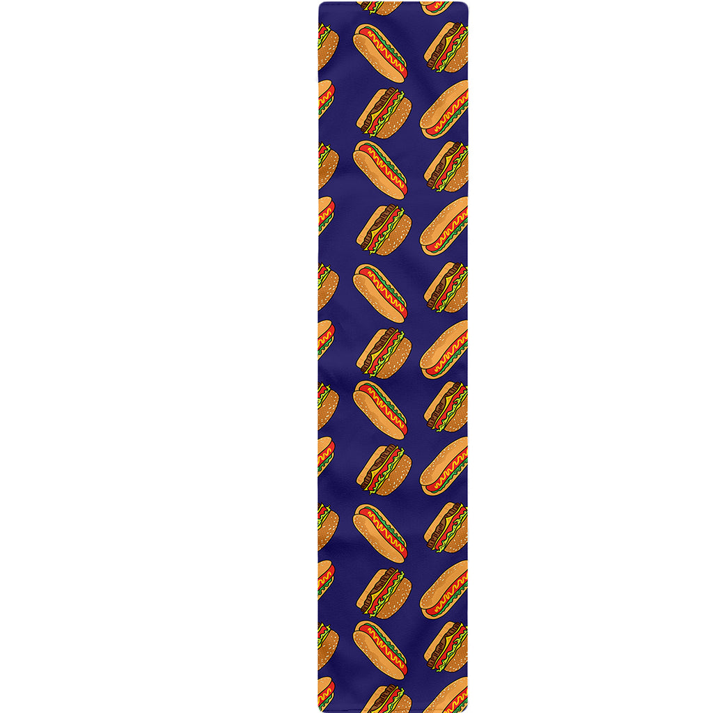 Hot Dog And Hamburger Pattern Print Table Runner