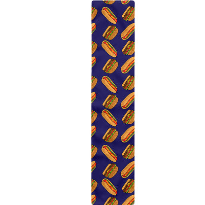 Hot Dog And Hamburger Pattern Print Table Runner