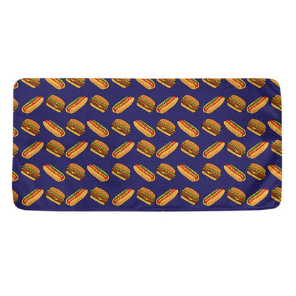 Hot Dog And Hamburger Pattern Print Towel
