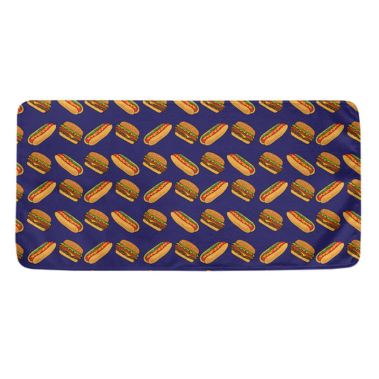 Hot Dog And Hamburger Pattern Print Towel