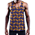 Hot Dog And Hamburger Pattern Print Men's Workout Tank Top