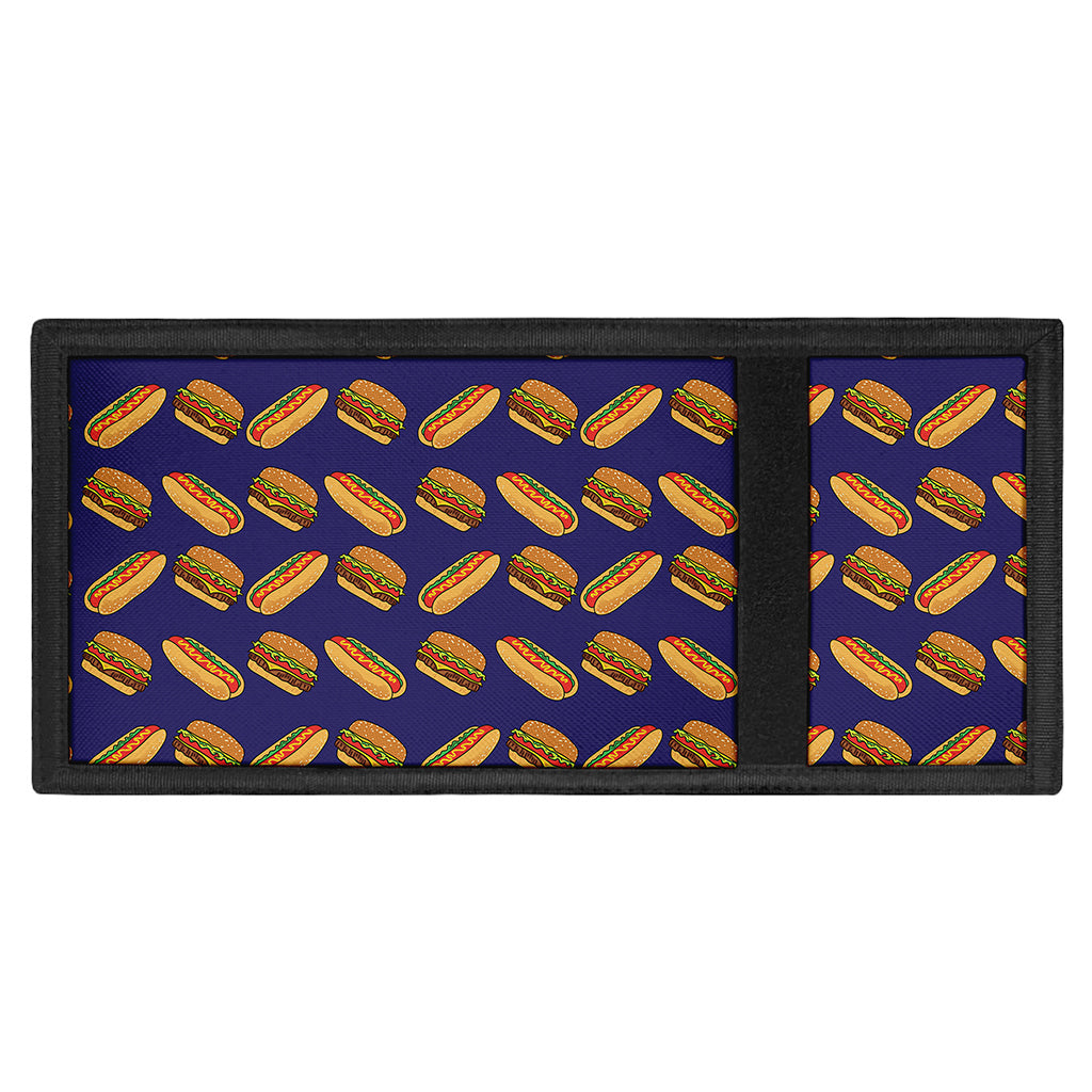 Hot Dog And Hamburger Pattern Print Trifold Wallet