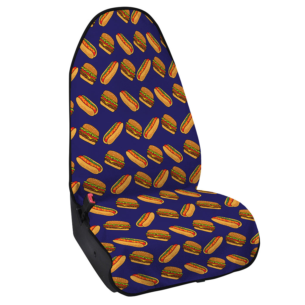 Hot Dog And Hamburger Pattern Print Waterproof Car Seat Cover