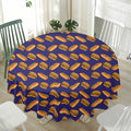 Hot Dog And Hamburger Pattern Print Waterproof Round Tablecloth