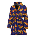 Hot Dog And Hamburger Pattern Print Women's Bathrobe