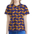 Hot Dog And Hamburger Pattern Print Women's Polo Shirt