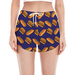 Hot Dog And Hamburger Pattern Print Women's Split Running Shorts