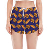 Hot Dog And Hamburger Pattern Print Women's Split Running Shorts