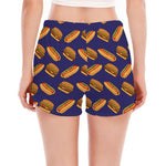 Hot Dog And Hamburger Pattern Print Women's Split Running Shorts