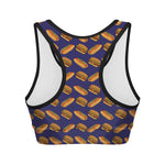 Hot Dog And Hamburger Pattern Print Women's Sports Bra