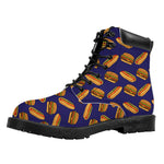 Hot Dog And Hamburger Pattern Print Work Boots
