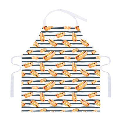 Hot Dog Striped Pattern Print Adjustable Apron