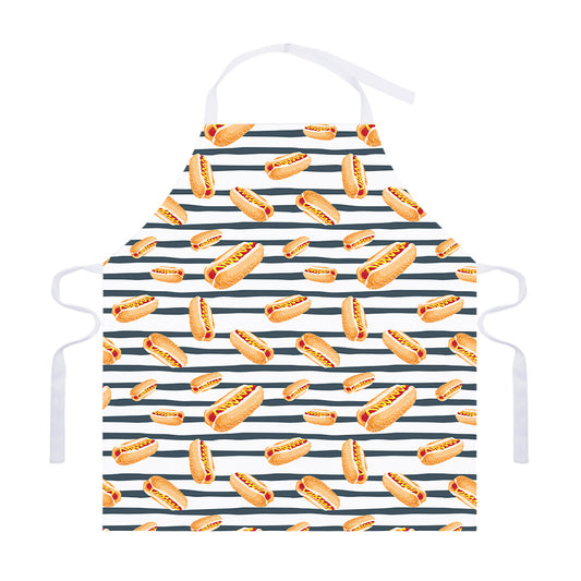 Hot Dog Striped Pattern Print Adjustable Apron