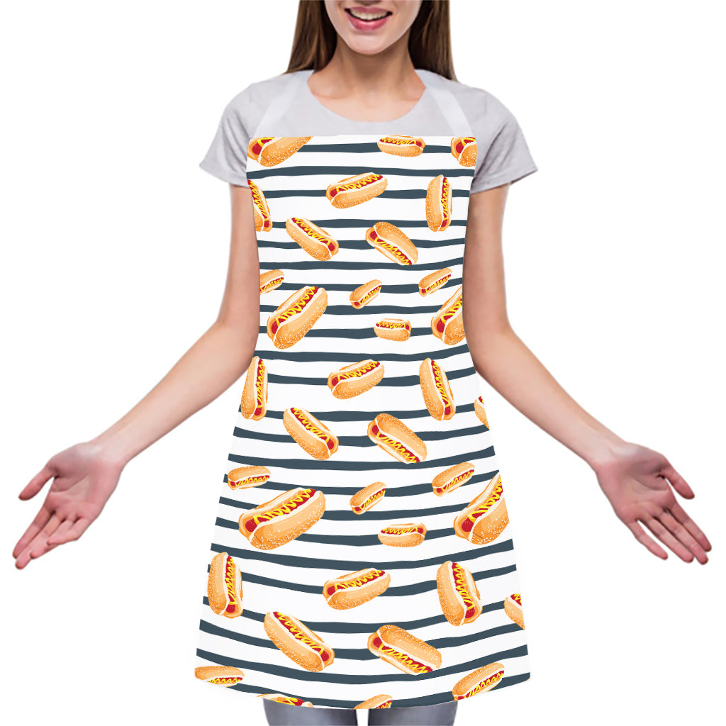 Hot Dog Striped Pattern Print Adjustable Apron