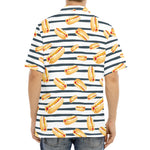 Hot Dog Striped Pattern Print Aloha Shirt