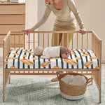 Hot Dog Striped Pattern Print Baby Crib Sheet