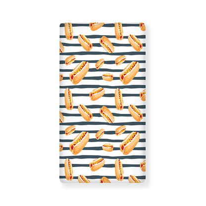 Hot Dog Striped Pattern Print Baby Crib Sheet