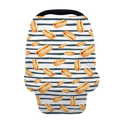 Hot Dog Striped Pattern Print Baby Seat Cover