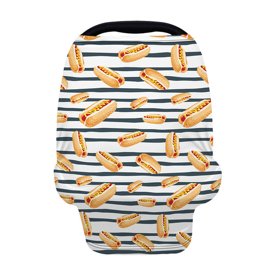 Hot Dog Striped Pattern Print Baby Seat Cover