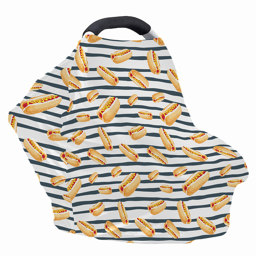 Hot Dog Striped Pattern Print Baby Seat Cover