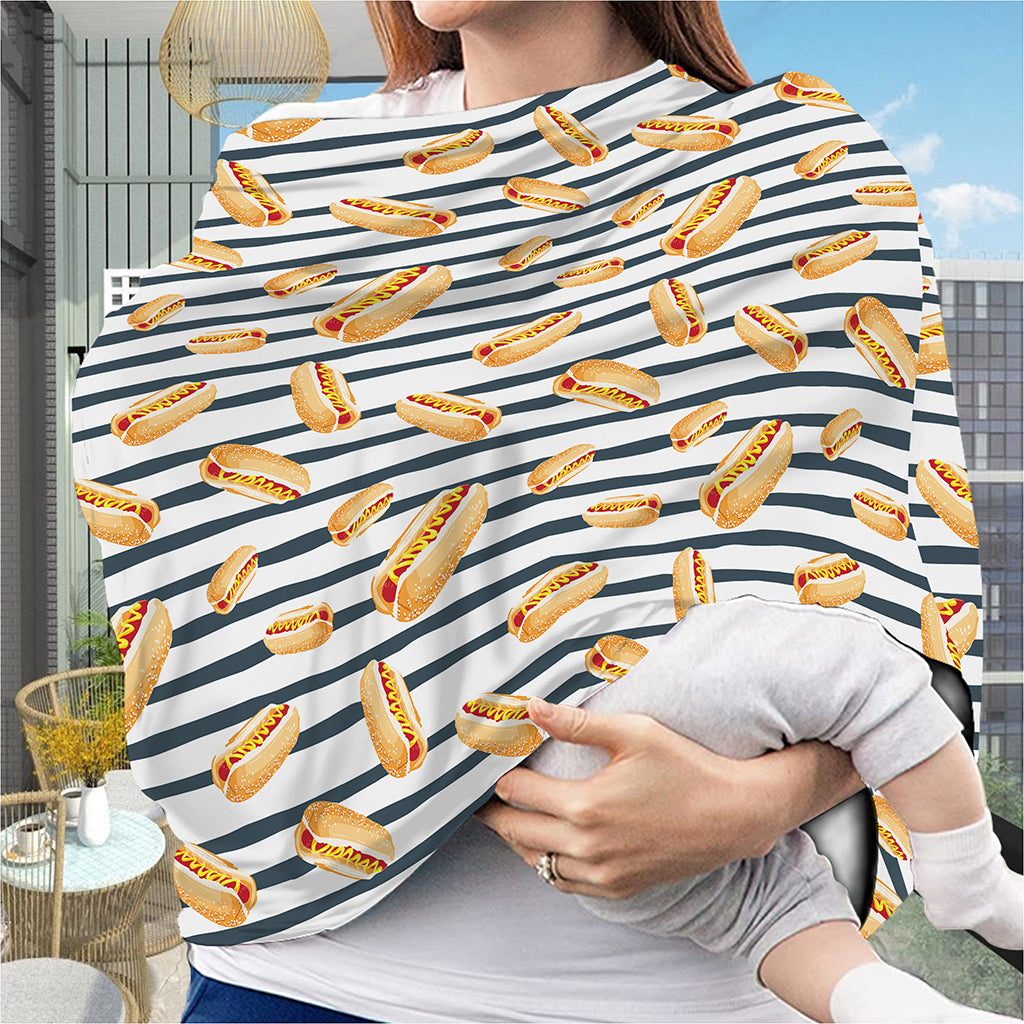 Hot Dog Striped Pattern Print Baby Seat Cover