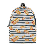 Hot Dog Striped Pattern Print Backpack
