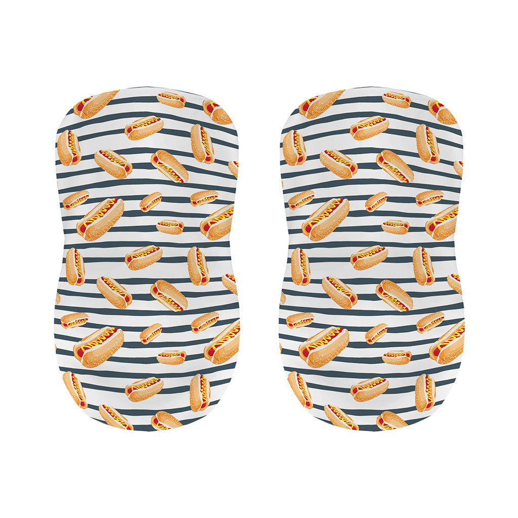 Hot Dog Striped Pattern Print Bar Stool Covers
