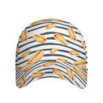 Hot Dog Striped Pattern Print Baseball Cap