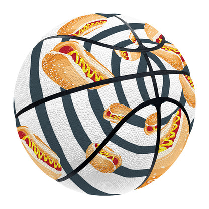 Hot Dog Striped Pattern Print Basketball