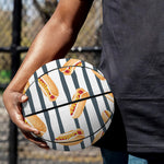 Hot Dog Striped Pattern Print Basketball