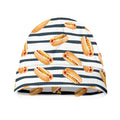 Hot Dog Striped Pattern Print Beanie