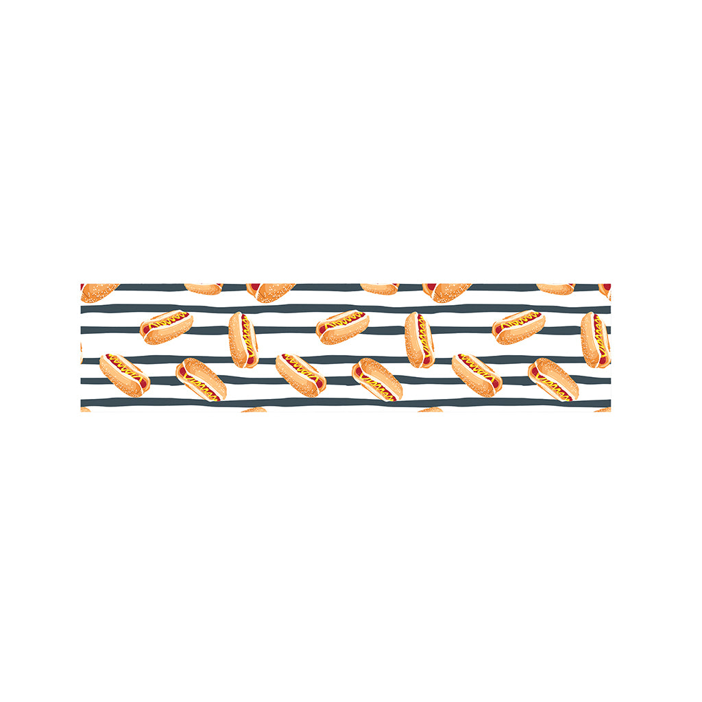 Hot Dog Striped Pattern Print Bed Runner