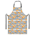 Hot Dog Striped Pattern Print Bib Apron With Pocket