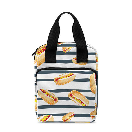Hot Dog Striped Pattern Print Bible Tote Bag