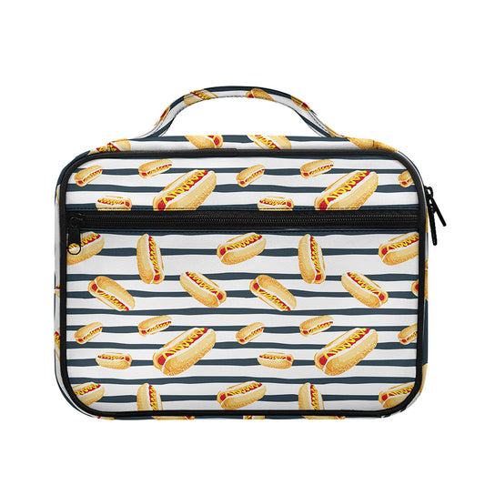 Hot Dog Striped Pattern Print Briefcase Bible Bag