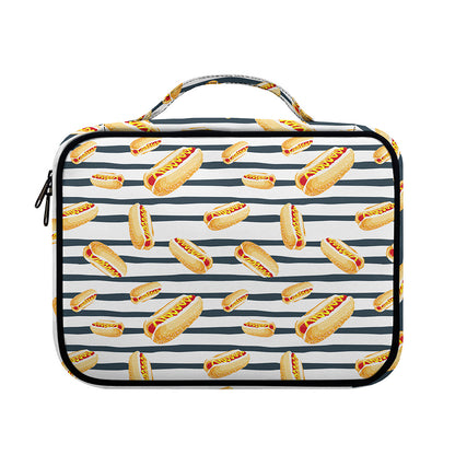 Hot Dog Striped Pattern Print Briefcase Bible Bag