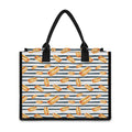 Hot Dog Striped Pattern Print Canvas Tote Bag