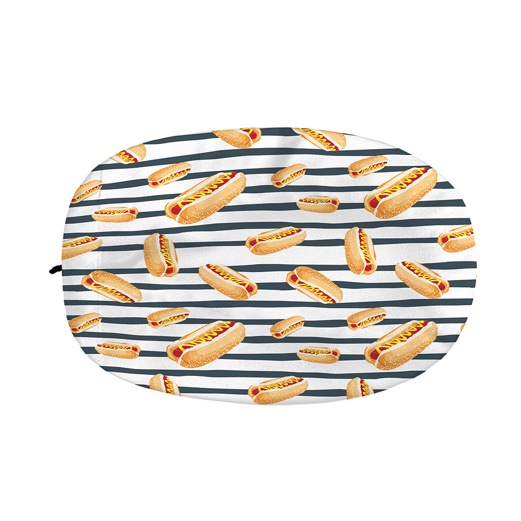 Hot Dog Striped Pattern Print Car Side Mirror Covers