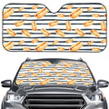 Hot Dog Striped Pattern Print Car Windshield Sun Shade