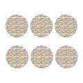 Hot Dog Striped Pattern Print Coaster Set