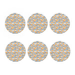 Hot Dog Striped Pattern Print Coaster Set