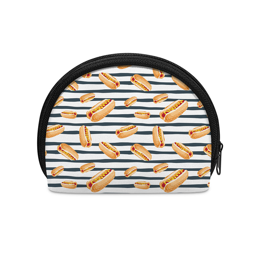 Hot Dog Striped Pattern Print Coin Purse