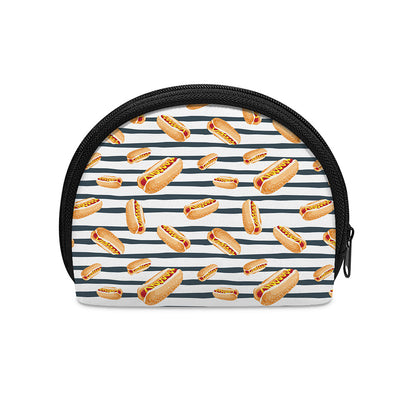 Hot Dog Striped Pattern Print Coin Purse