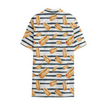 Hot Dog Striped Pattern Print Cotton Hawaiian Shirt