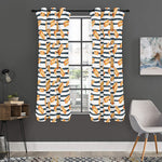 Hot Dog Striped Pattern Print Curtain