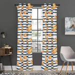 Hot Dog Striped Pattern Print Curtain